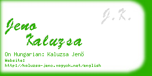 jeno kaluzsa business card